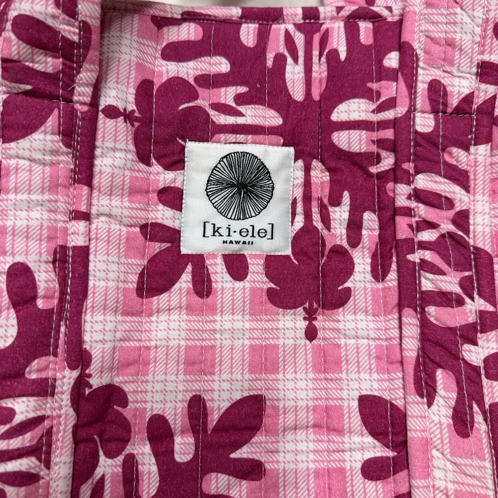 Kiele Palaka Pink Floral Tote Bag - Picture 2 of 5